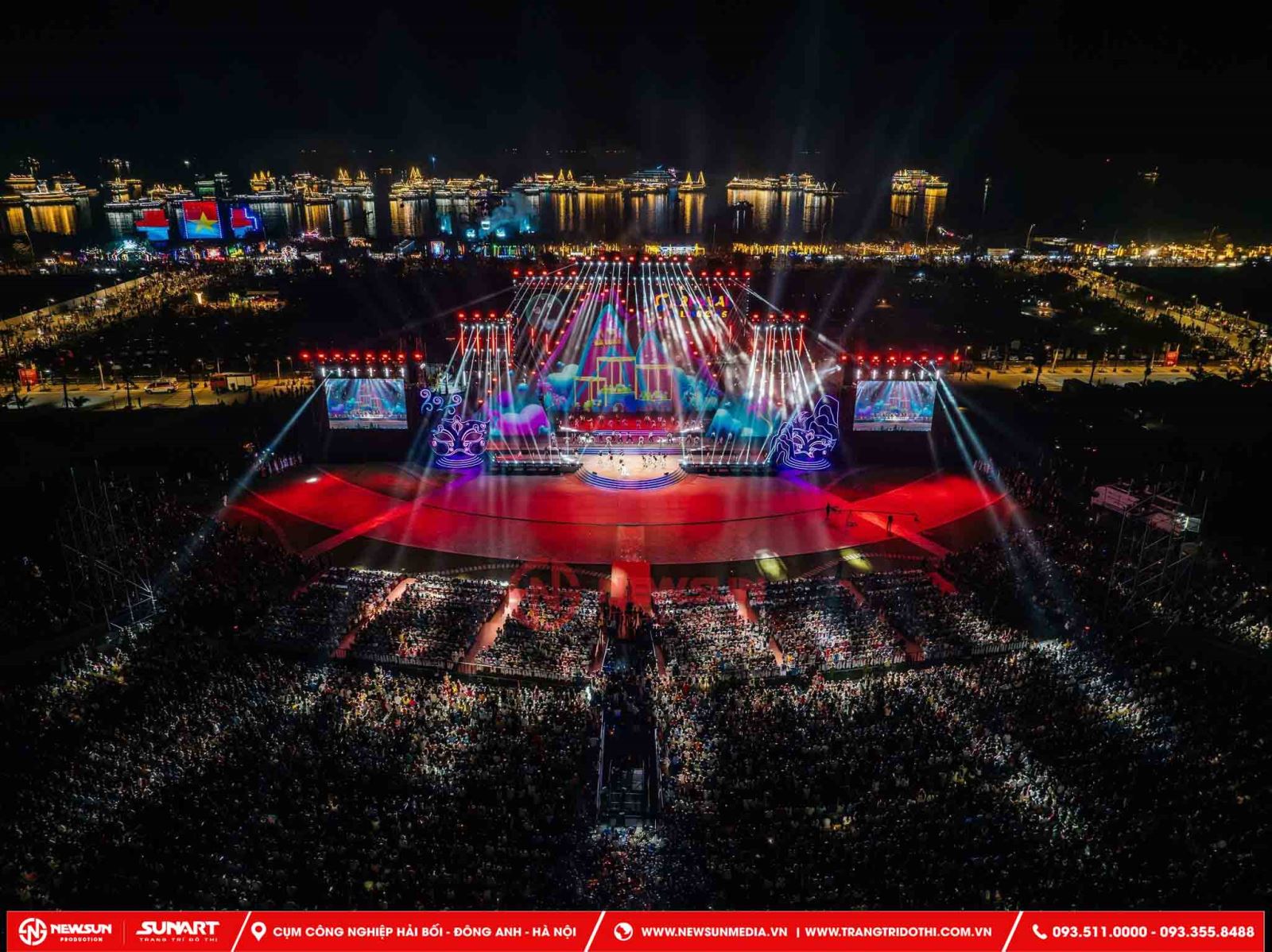 Thi công sự kiện sân khấu trên biển Carnaval 2025 tại Hạ Long, Quảng Ninh